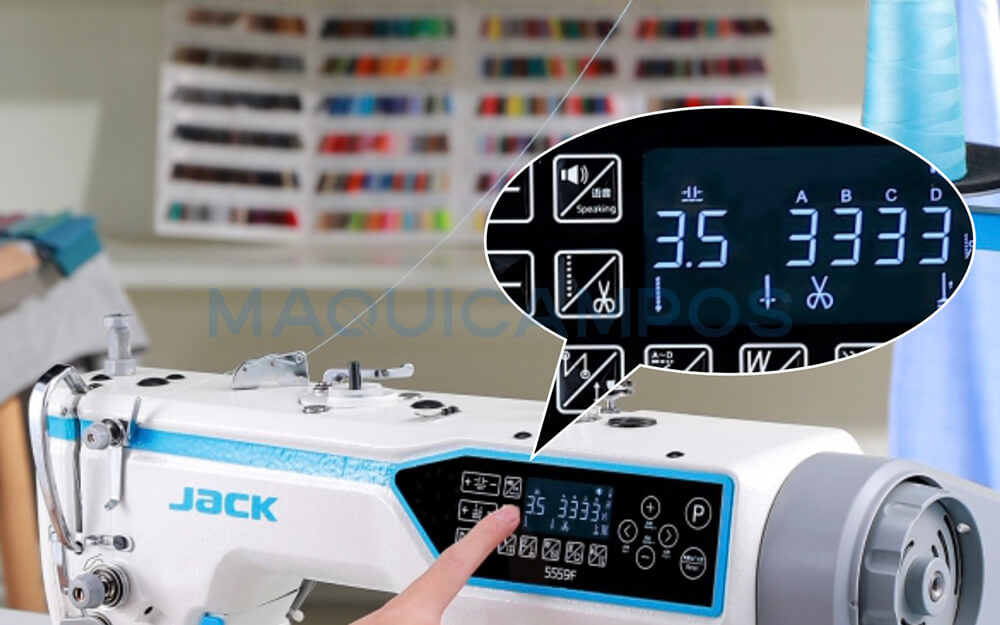 Jack JK-5559F-W (1/4) Máquina de Costura Ponto Corrido com Faca de Aparar