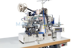 Pegasus W3562P-02G + Maxti MC-M6<br>Collarett Sewing Machine with Digital Side Feeder, Guillotine Trimmer and HoHsing TD Motor